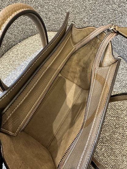 Celine Nano Luggage Tote Bag in Taupe