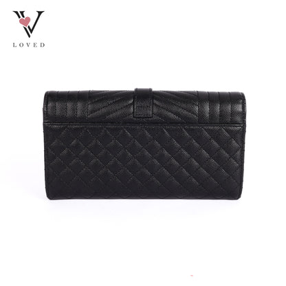 Envelope Flap Wallet In Grained Leather
