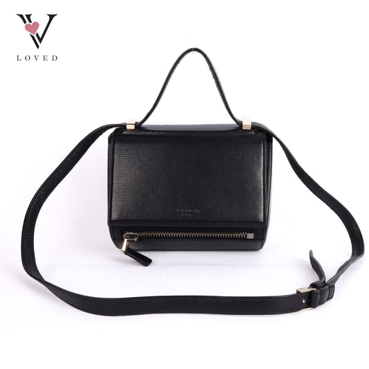 Pandora Box In Black Calfskin Shoulder Bag