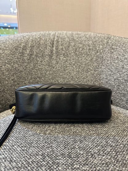 Gucci GG Marmont Camera Bag in Black Matelassé Leather