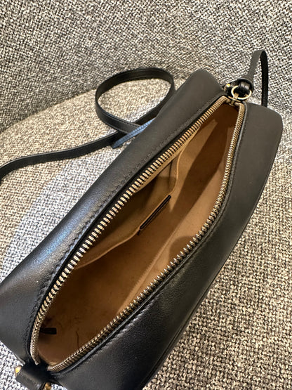 Gucci GG Marmont Camera Bag in Black Matelassé Leather