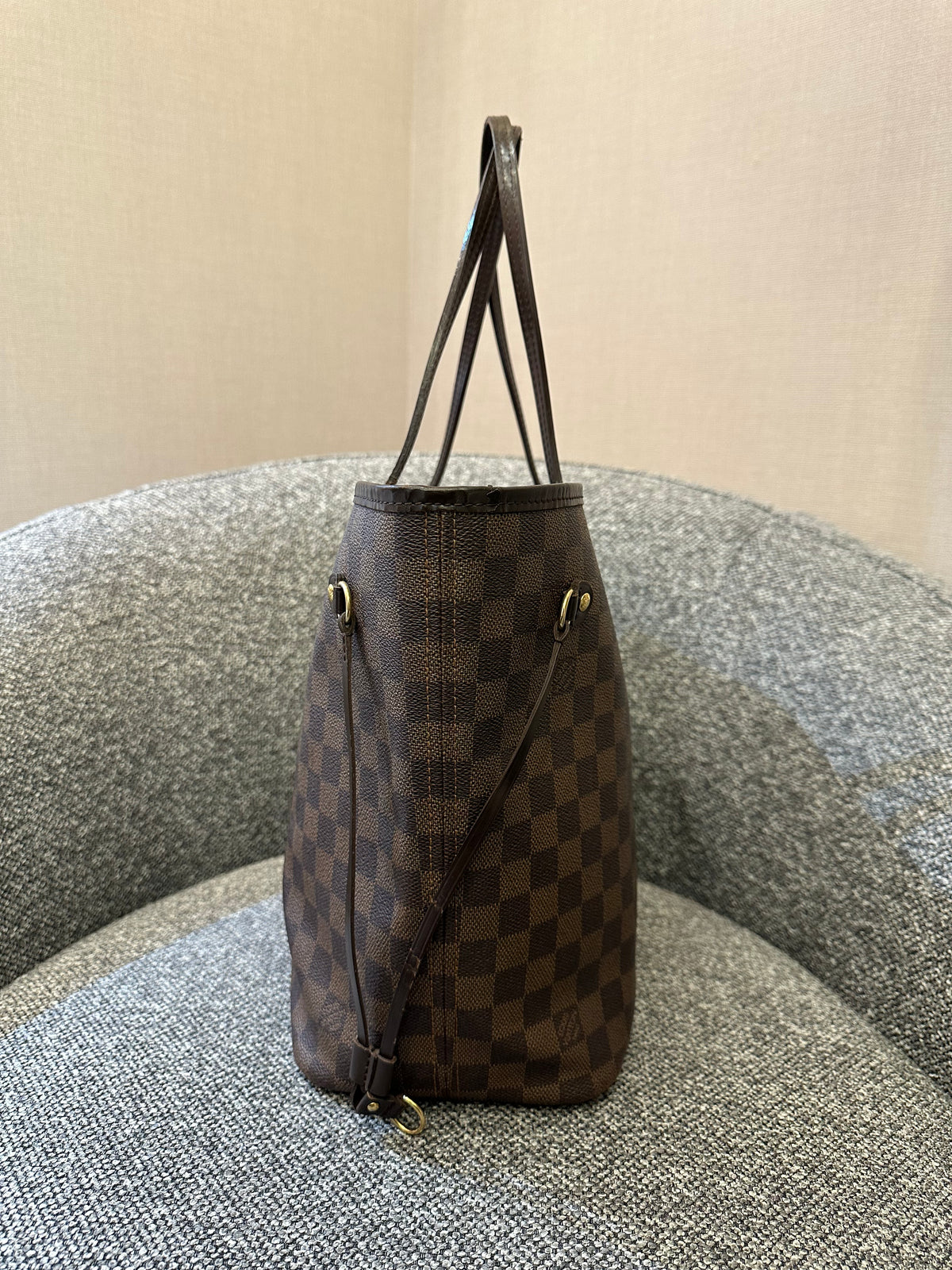 Louis Vuitton Damier Ebene Neverfull Tote Bag