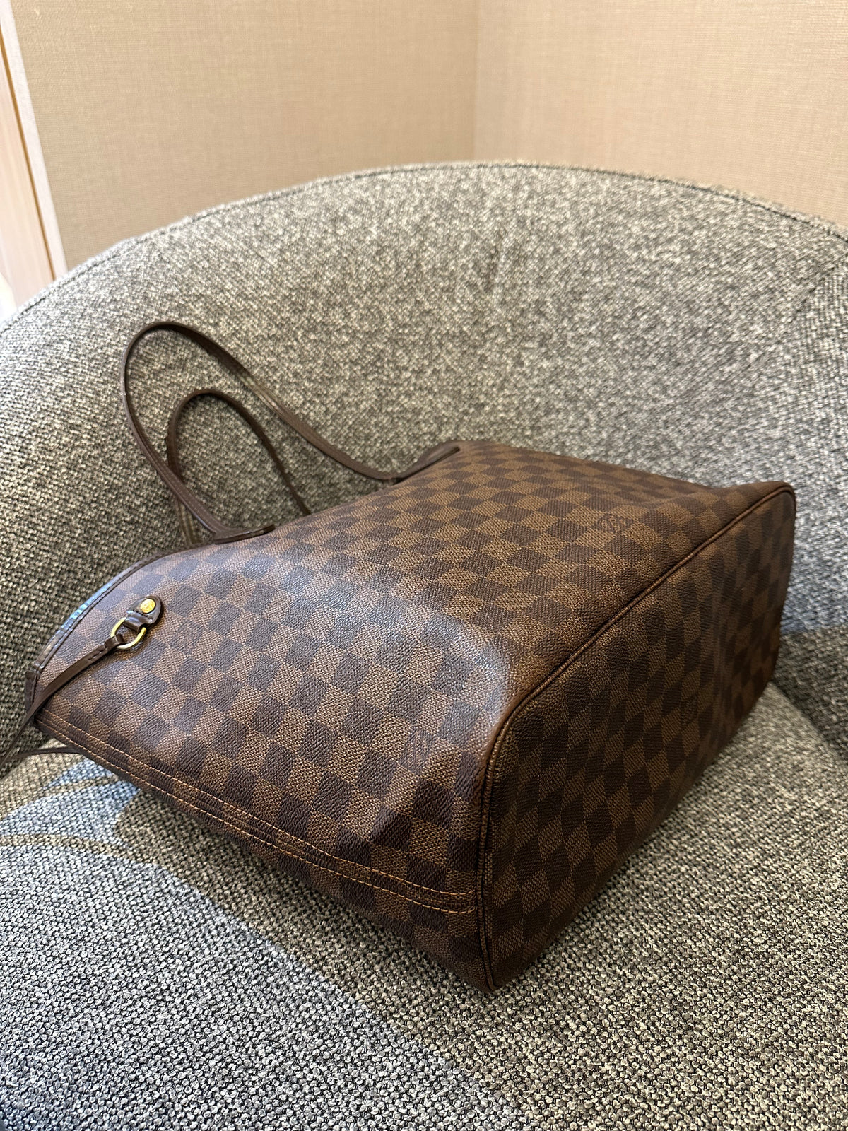 Louis Vuitton Damier Ebene Neverfull Tote Bag