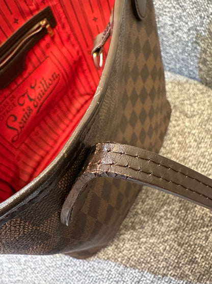 Louis Vuitton Damier Ebene Neverfull Tote Bag