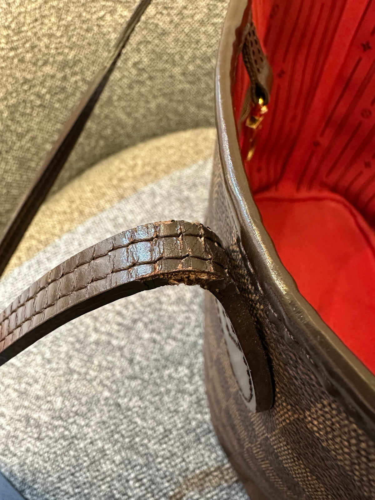 Louis Vuitton Damier Ebene Neverfull Tote Bag