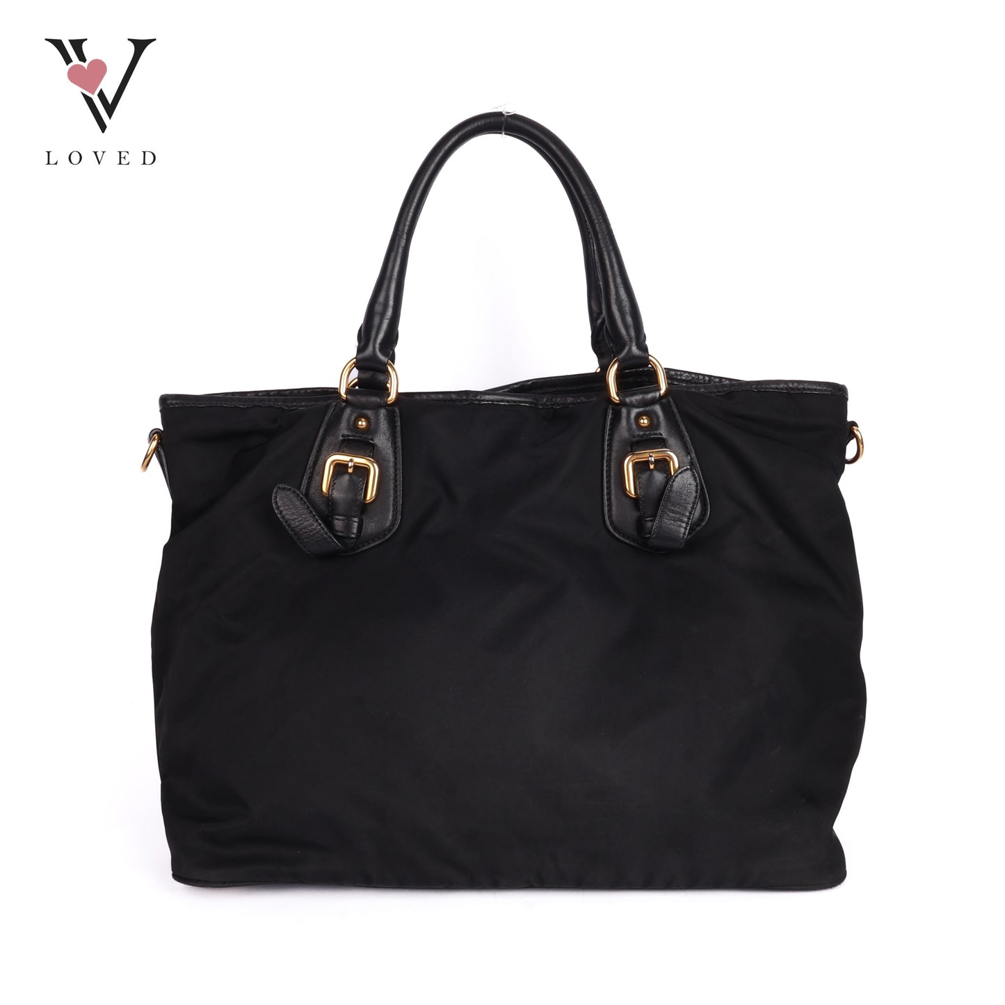 Tessuto Logo Tote In Black Nylon