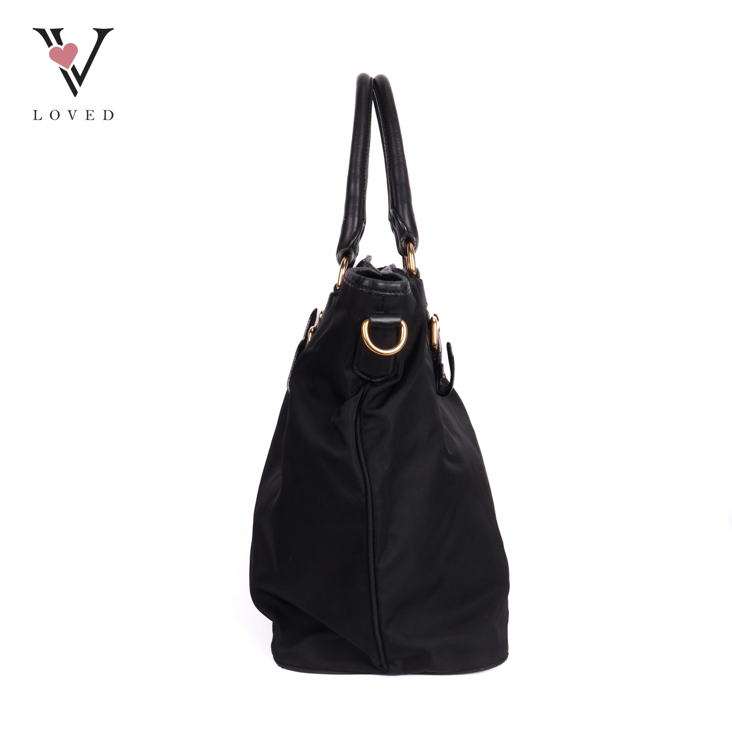 Tessuto Logo Tote In Black Nylon