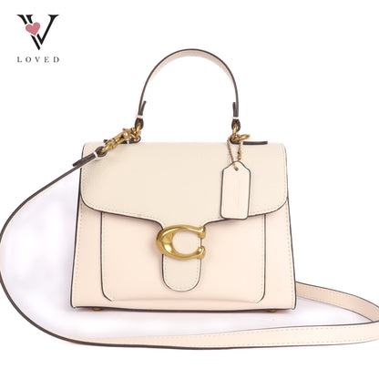 White Tabby Top Handle Bag