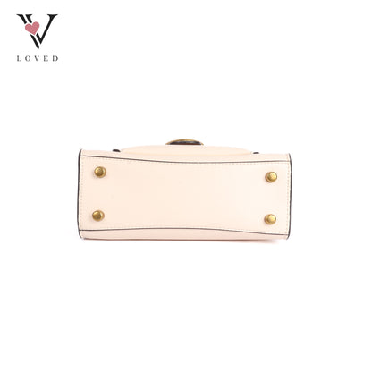 White Tabby Top Handle Bag
