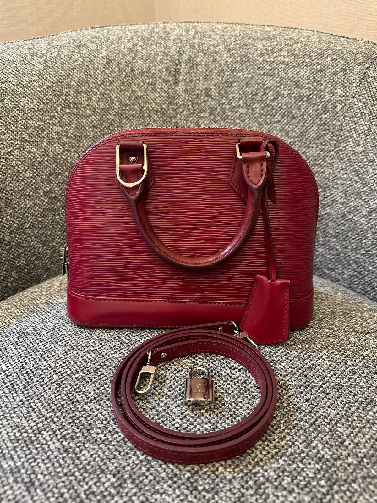 Louis Vuitton Alma BB In Red Epi Leather
