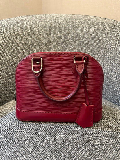 Louis Vuitton Alma BB In Red Epi Leather
