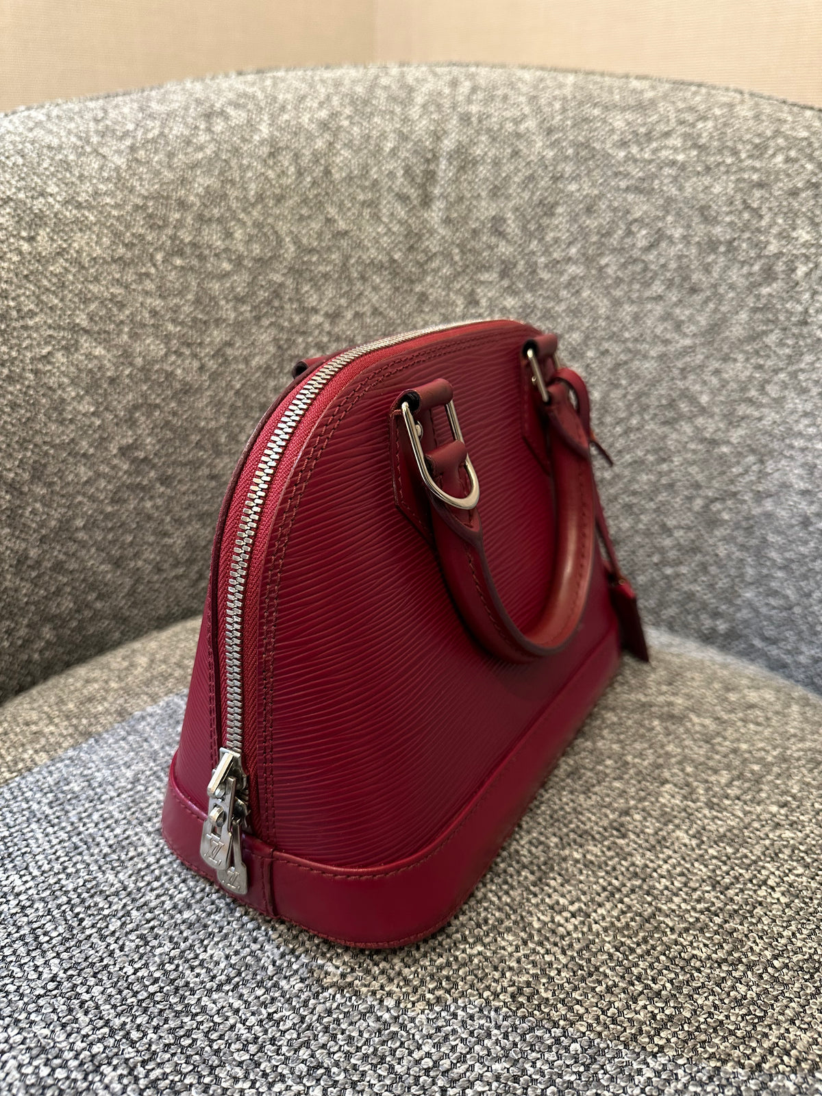Louis Vuitton Alma BB In Red Epi Leather