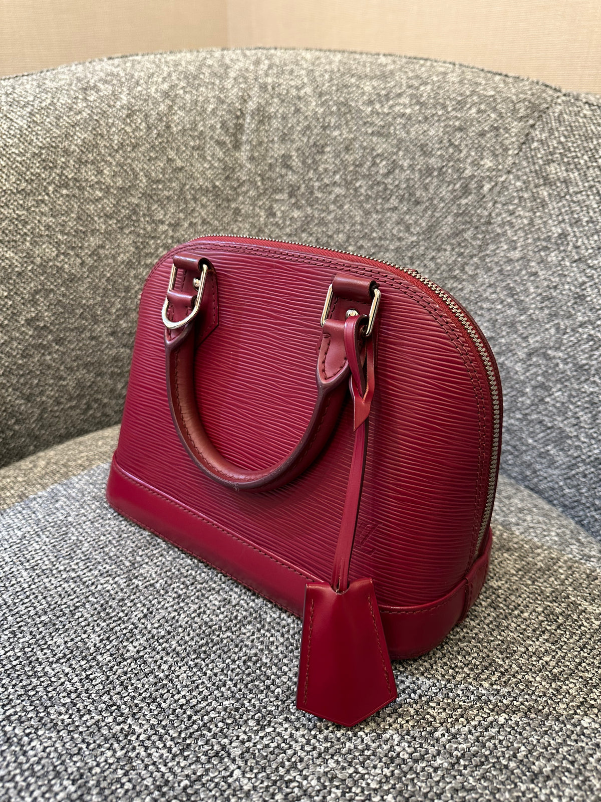 Louis Vuitton Alma BB In Red Epi Leather