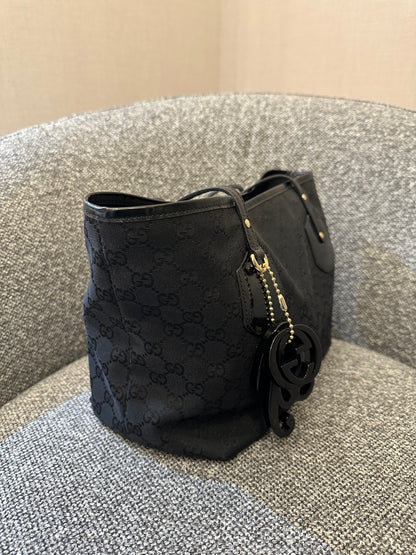 Gucci Jolie Tote Bag In Black GG Canvas
