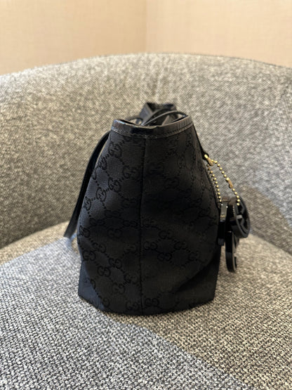 Gucci Jolie Tote Bag In Black GG Canvas