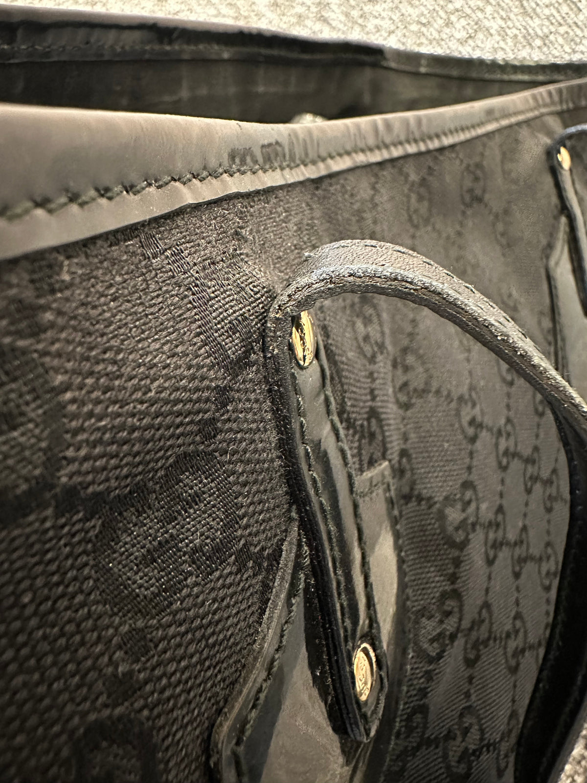 Gucci Jolie Tote Bag In Black GG Canvas