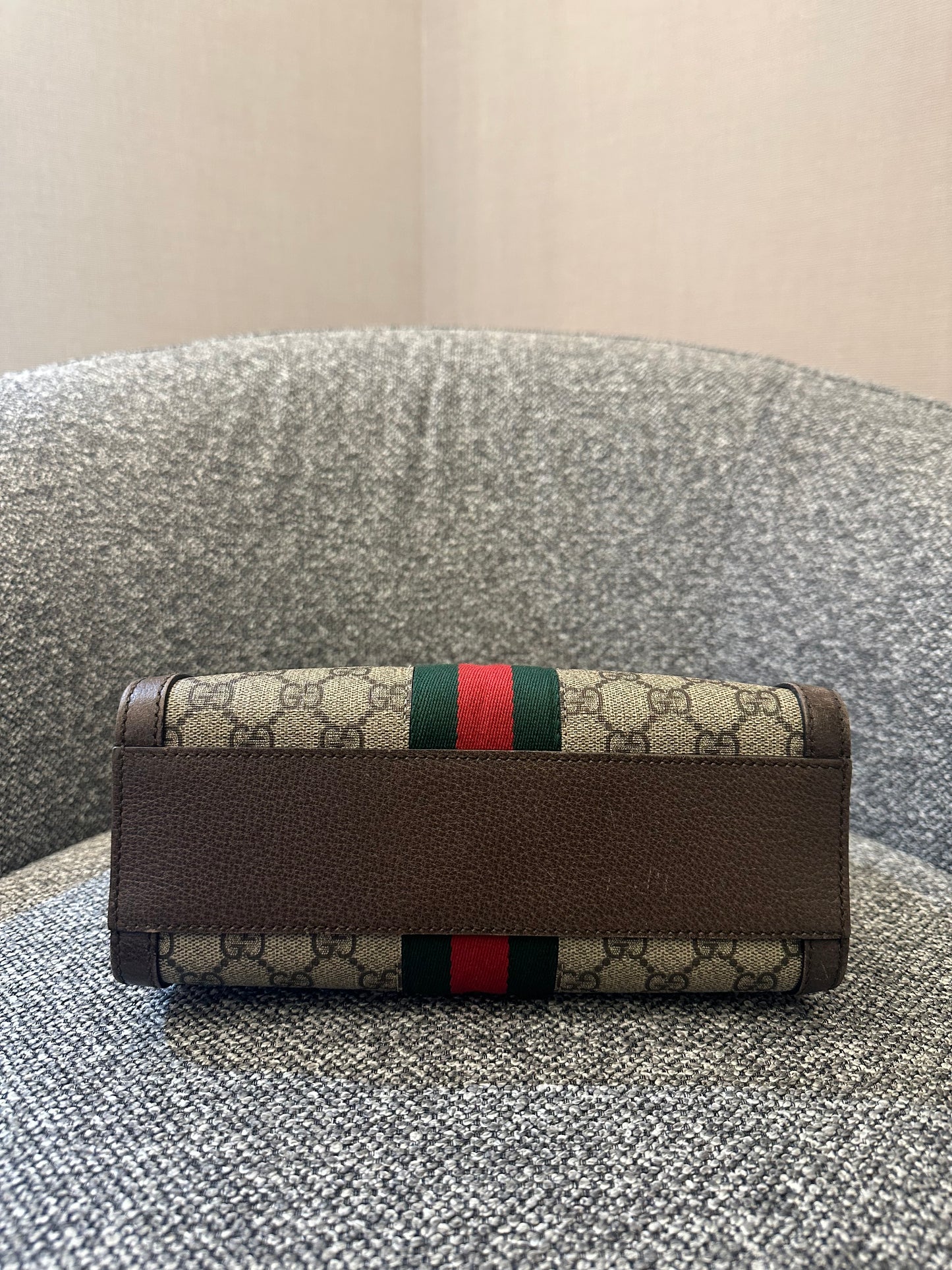 Gucci Ophidia Small Tote Bag in Beige and Ebony GG Supreme Canvas