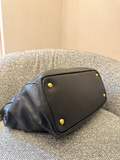 Prada Top Handle Bag in Black Leather