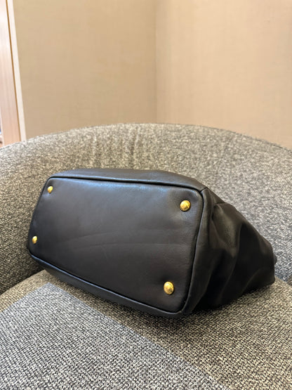 Prada Top Handle Bag in Black Leather