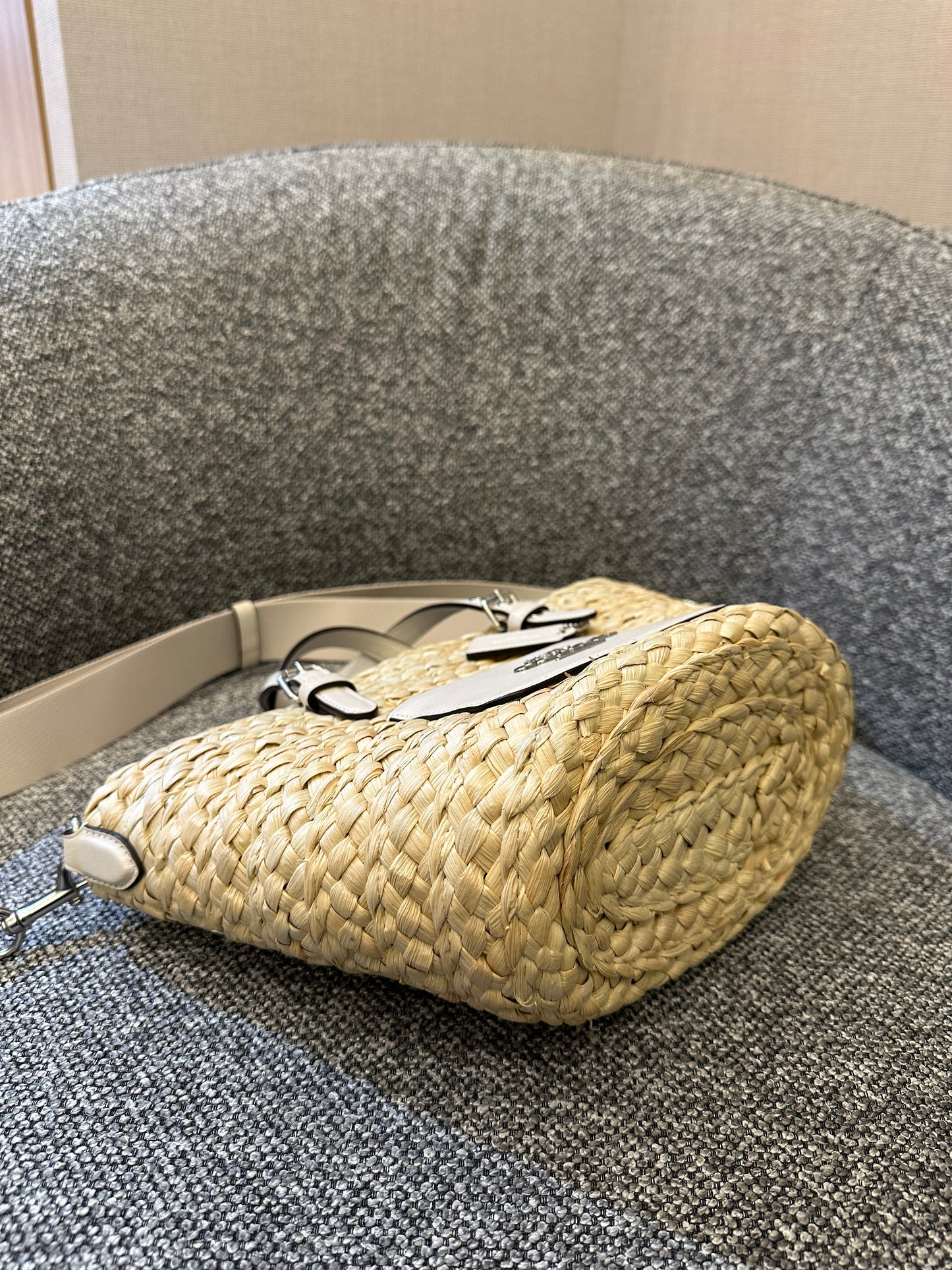 Coach Straw And Leather Raffia Tote Bag