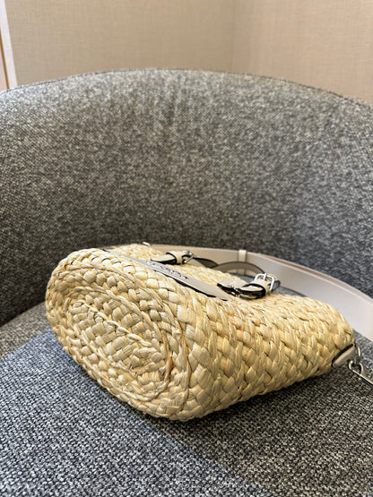 Coach Straw And Leather Raffia Tote Bag