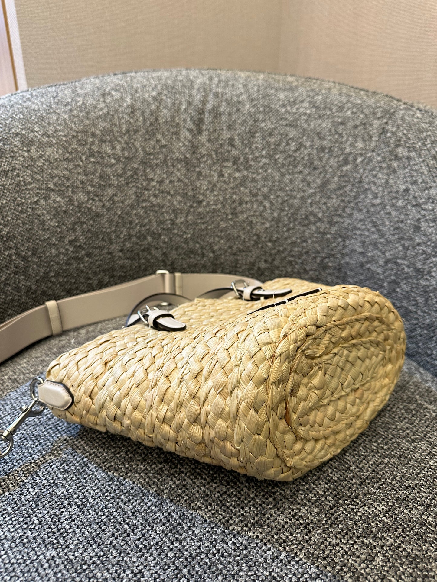 Coach Straw And Leather Raffia Tote Bag