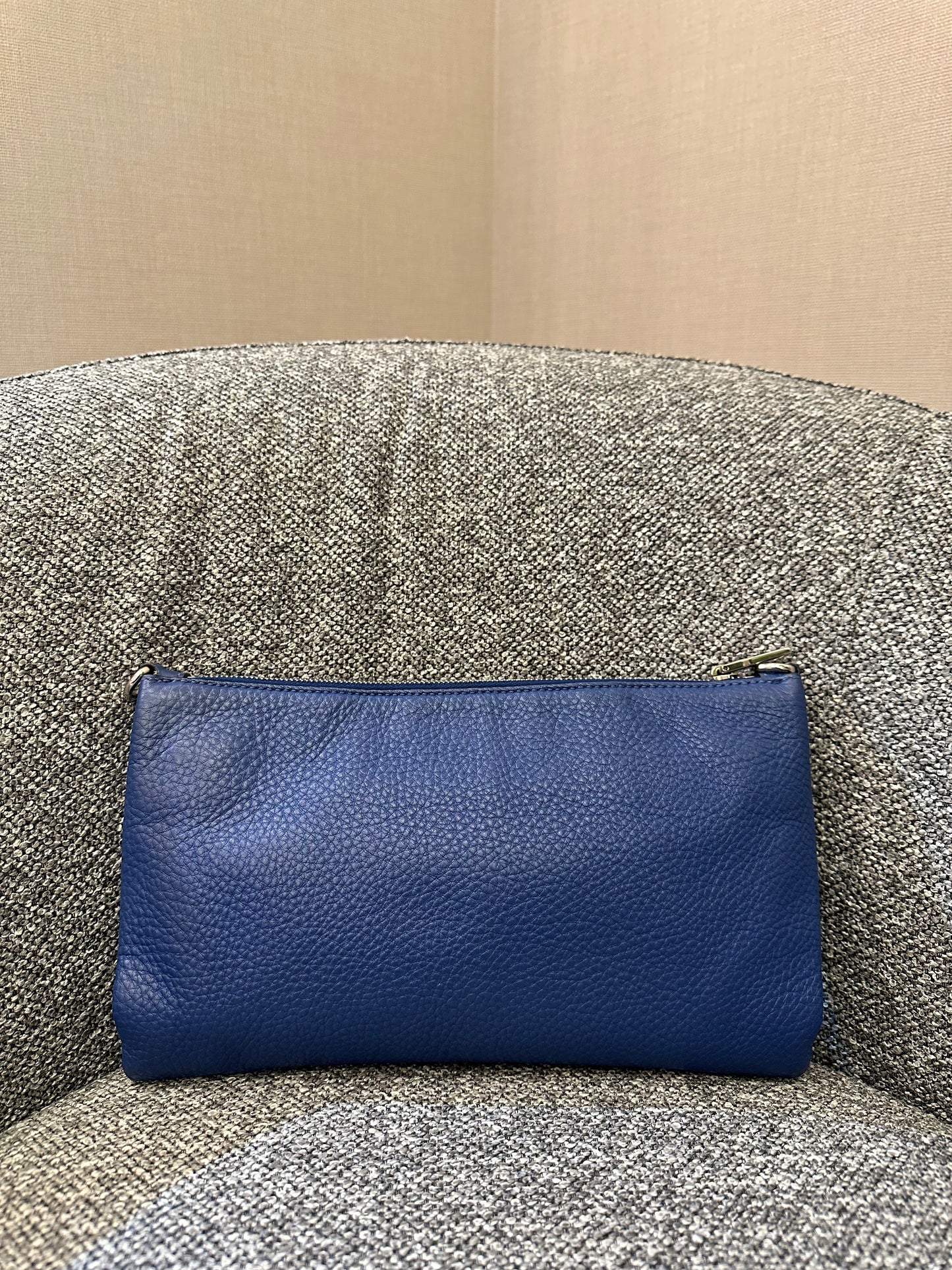 Prada Vitello Daino Leather Crossbody Bag in Blue