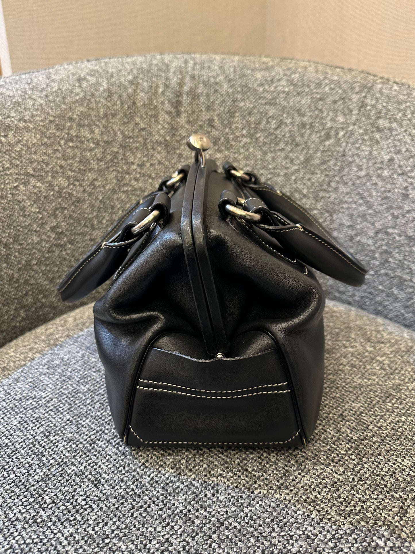Celine Boogie Bag In Black Leather
