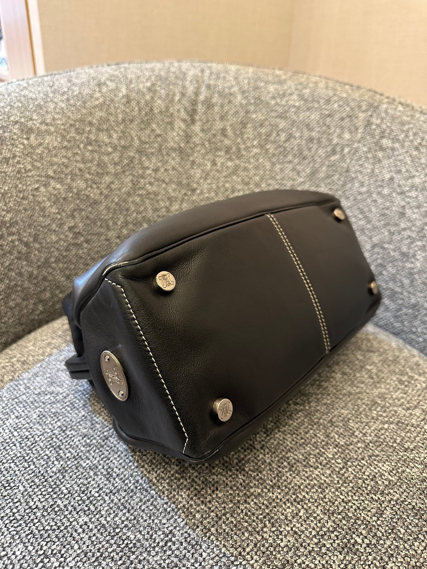 Celine Boogie Bag In Black Leather
