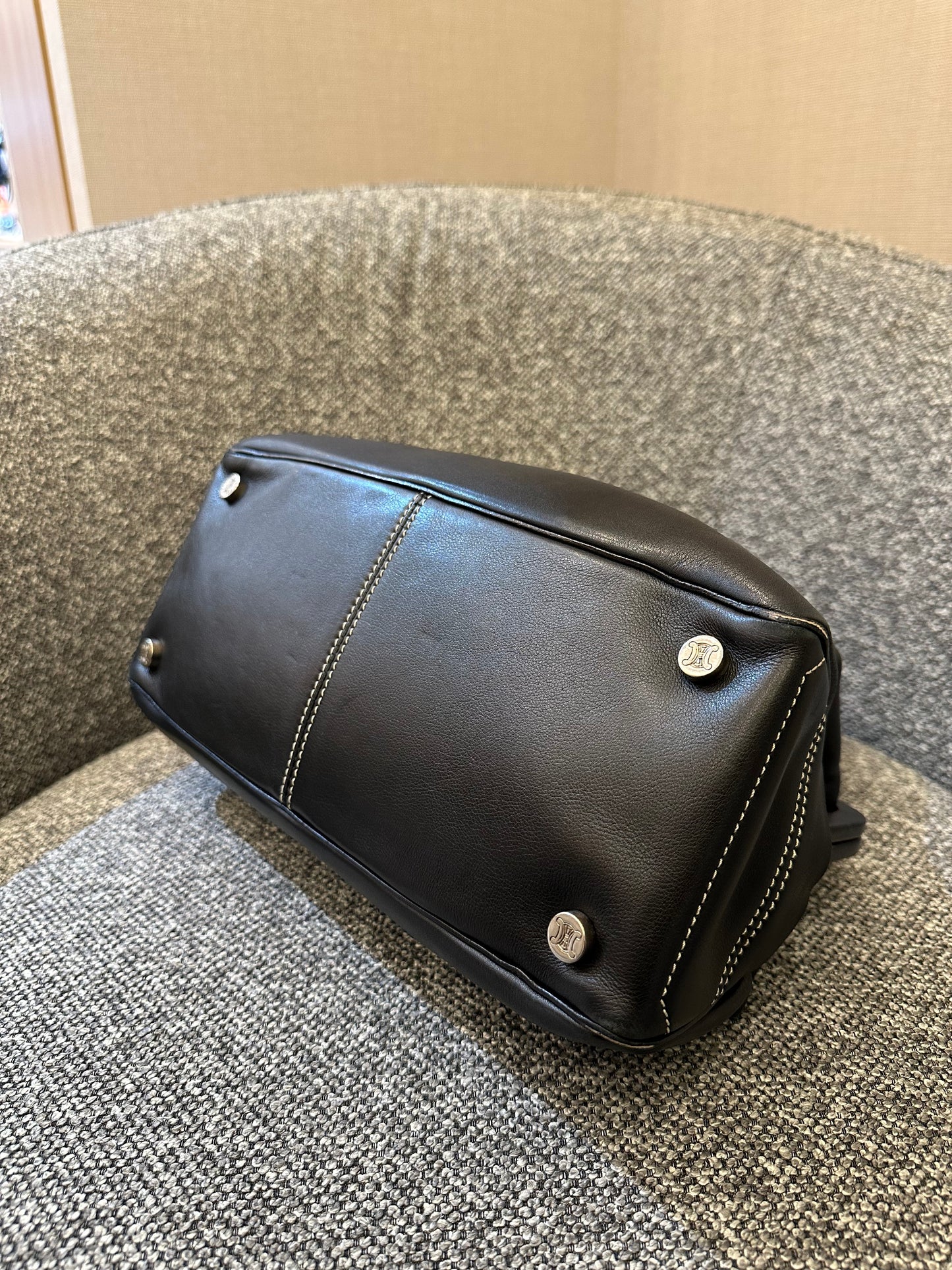 Celine Boogie Bag In Black Leather