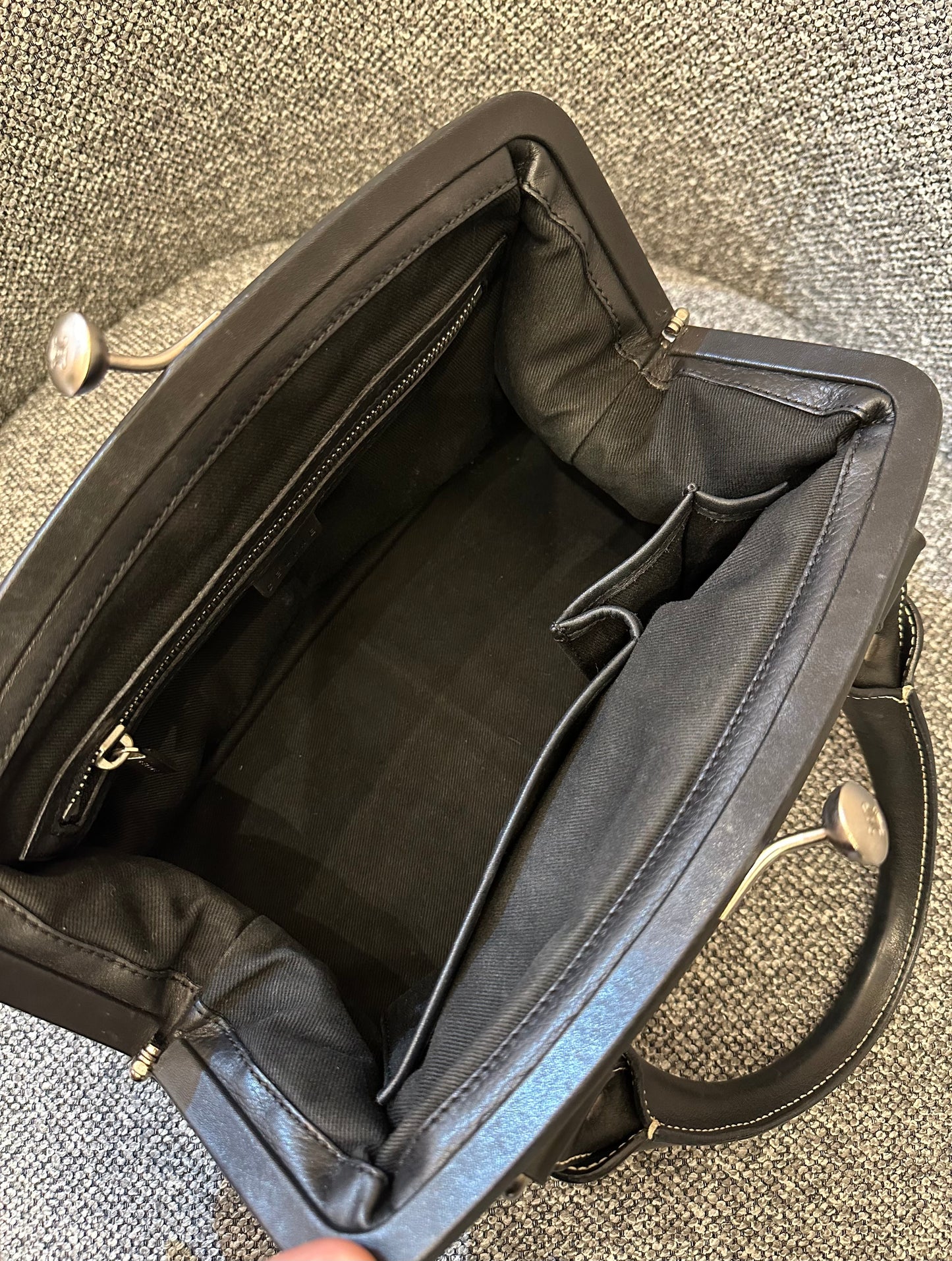 Celine Boogie Bag In Black Leather