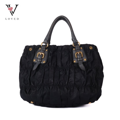 Black Tessuto Gauffre Tote bag