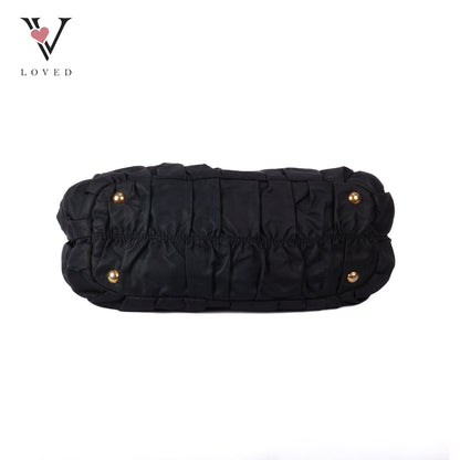 Black Tessuto Gauffre Tote bag
