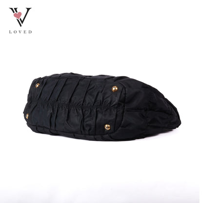 Black Tessuto Gauffre Tote bag