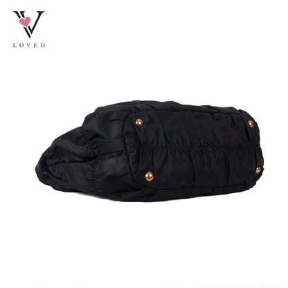 Black Tessuto Gauffre Tote bag