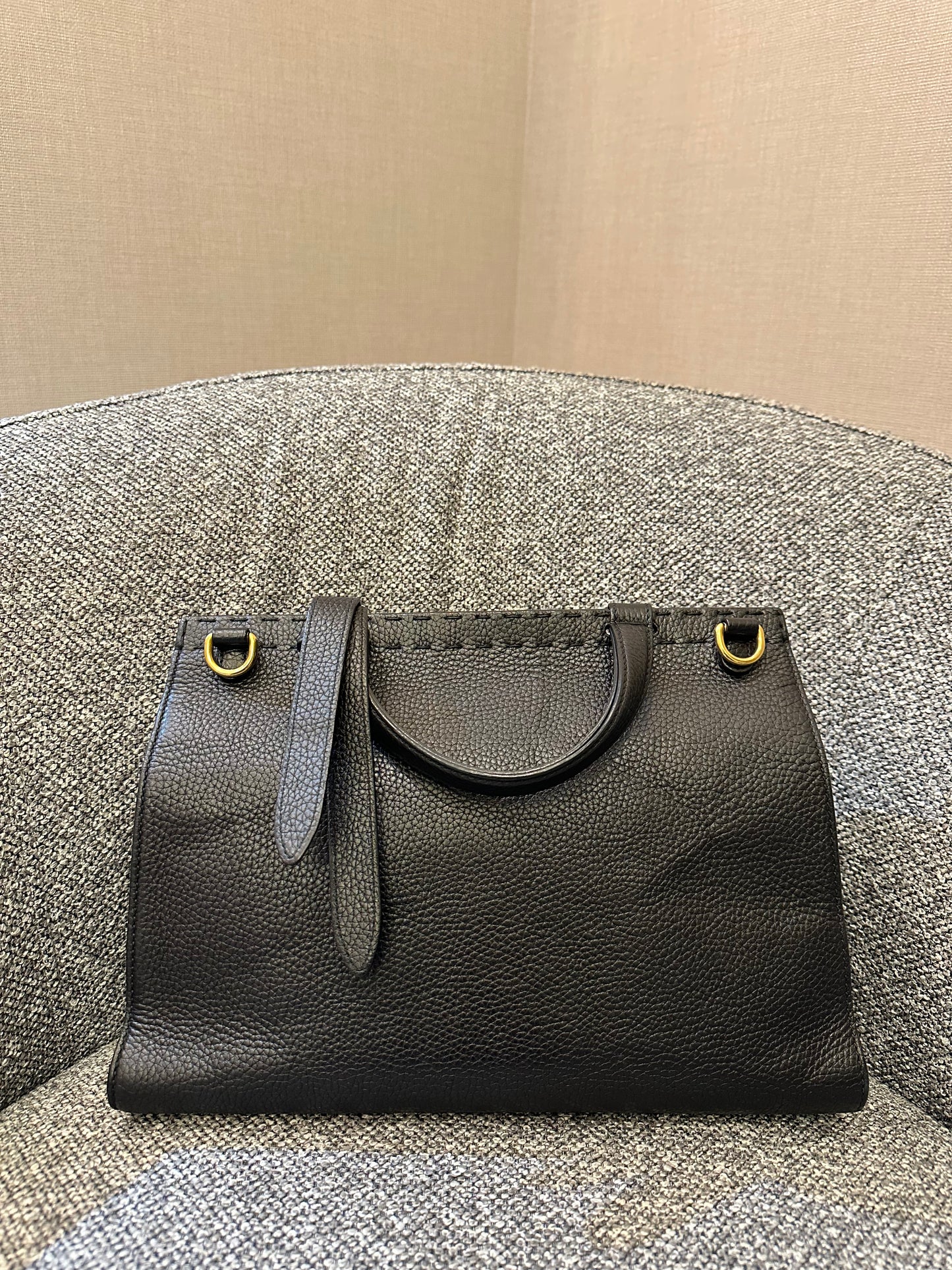 Gucci GG Marmont Top Handle Bag in Black Leather