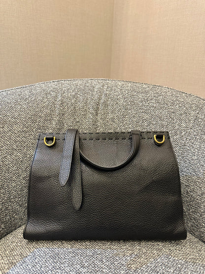 Gucci GG Marmont Top Handle Bag in Black Leather