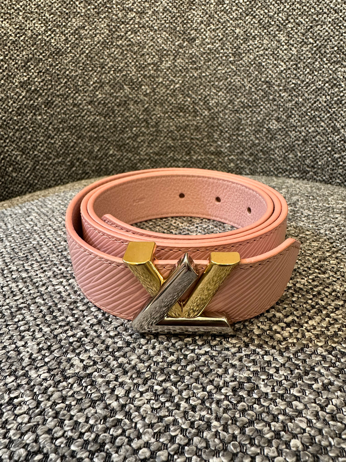 Louis Vuitton Rose Ballerine Epi Leather Twist Belt