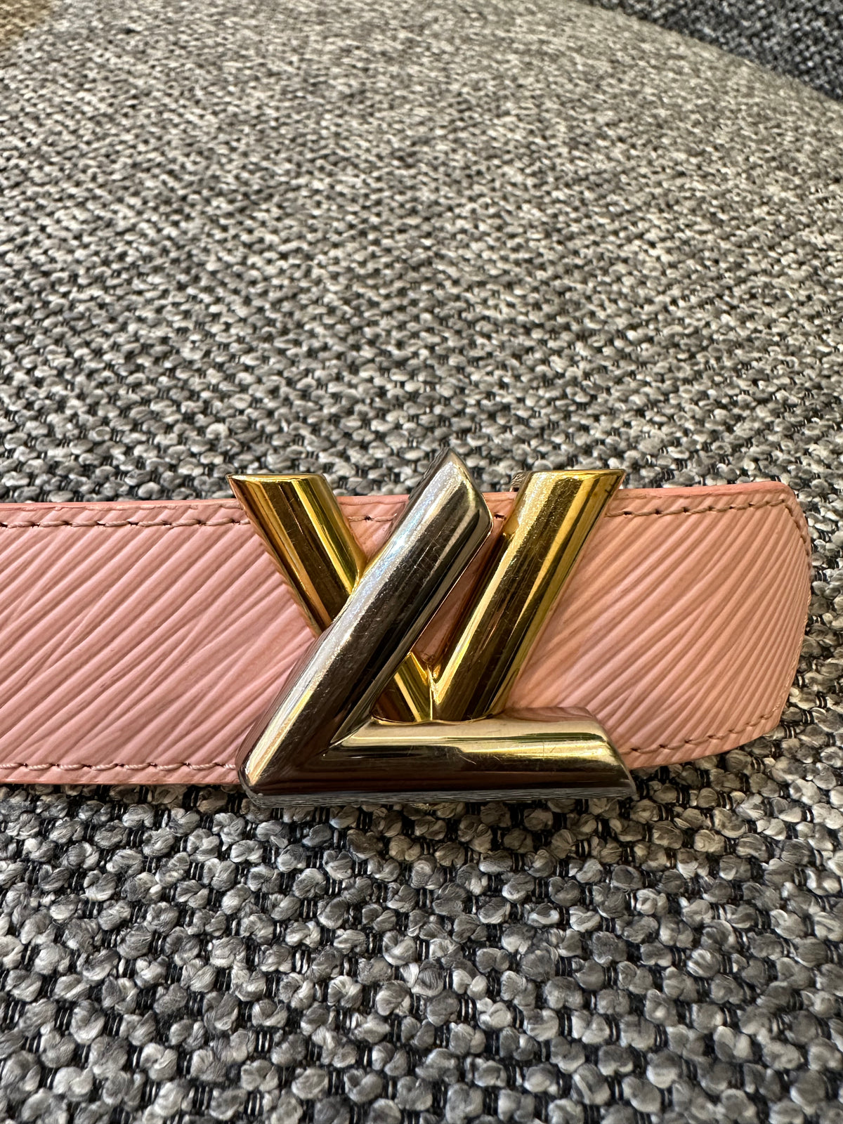 Louis Vuitton Rose Ballerine Epi Leather Twist Belt
