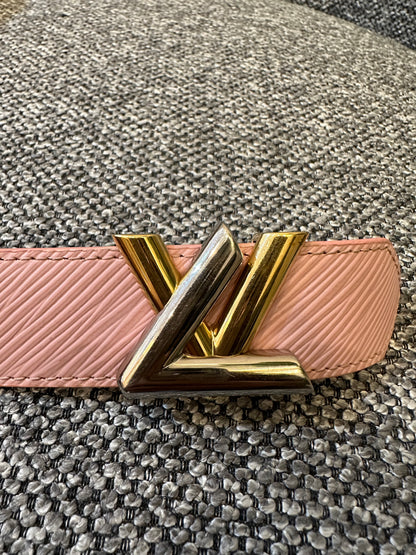 Louis Vuitton Rose Ballerine Epi Leather Twist Belt