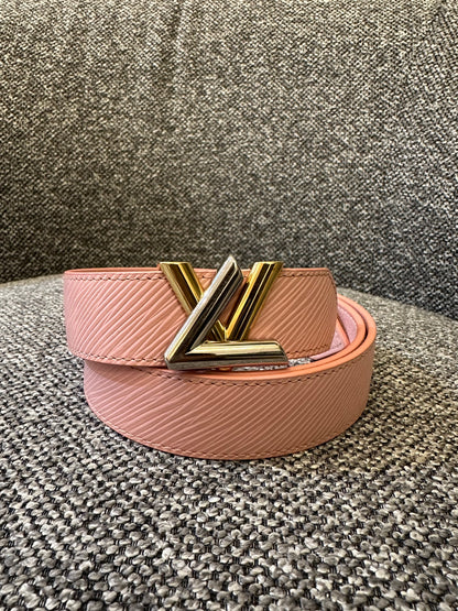 Louis Vuitton Rose Ballerine Epi Leather Twist Belt
