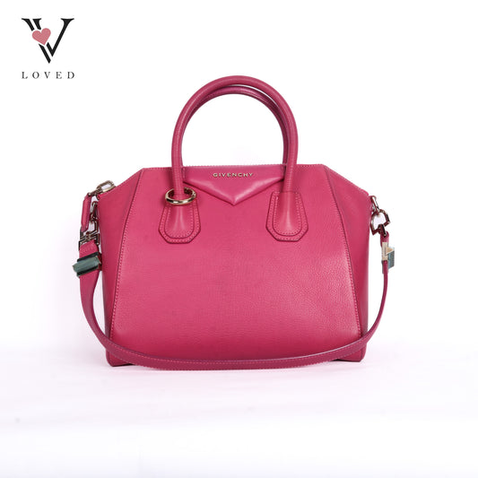 Antigona Small In Pink Goat Leather