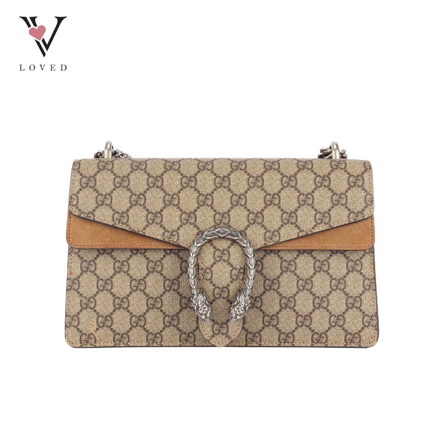 Gucci Dionysus GG Supreme Medium Shoulder Bag in Beige Canvas