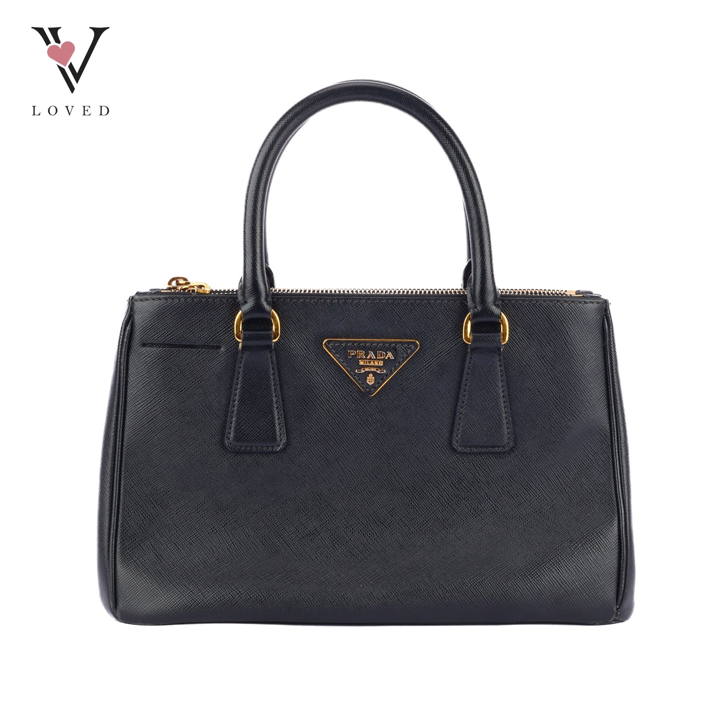 Prada Galleria Saffiano Leather Small Double-Zip Tote Bag