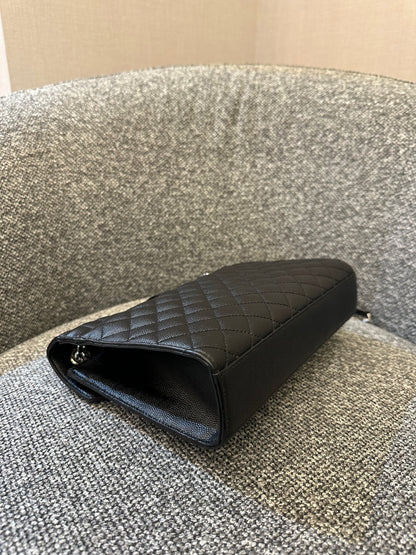 Yves Saint Laurent Monogram Envelope Shoulder Bag In Black Leather