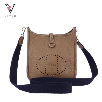 Hermes Evelyne TPM 16 Crossbody Bag Etoupe Leather