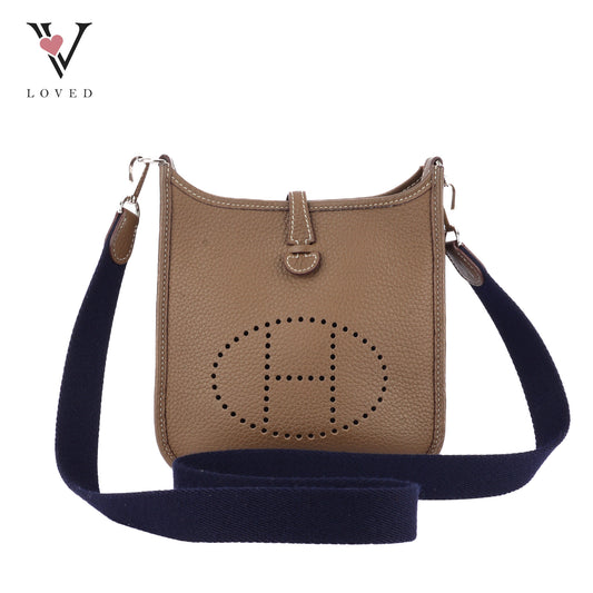 Hermes Evelyne TPM 16 Crossbody Bag Etoupe Leather