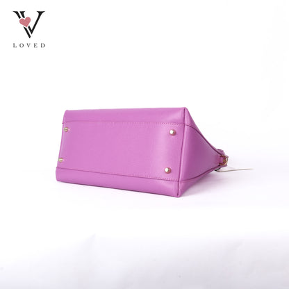 Piper Purple Leather Dome Handbag