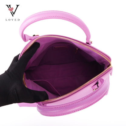 Piper Purple Leather Dome Handbag