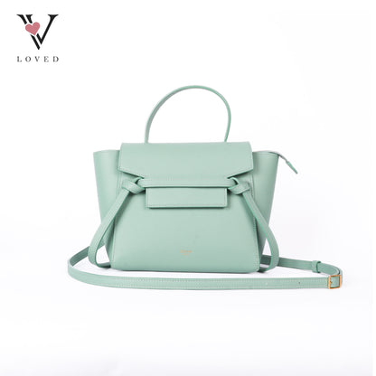 Nano Grained Calfskin Belt Bag Ice Mint